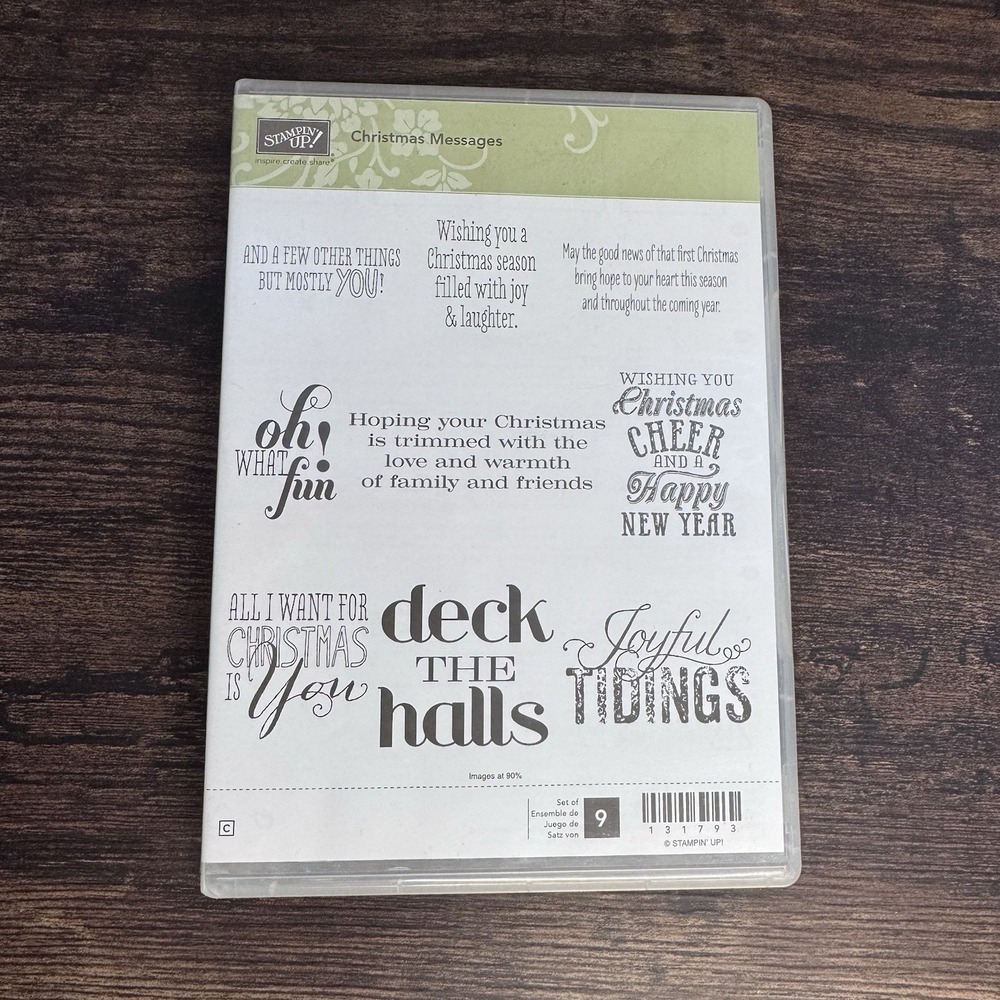 Stampin' Up! Christmas Messages Unmounted Stamp Set Rubber Cling